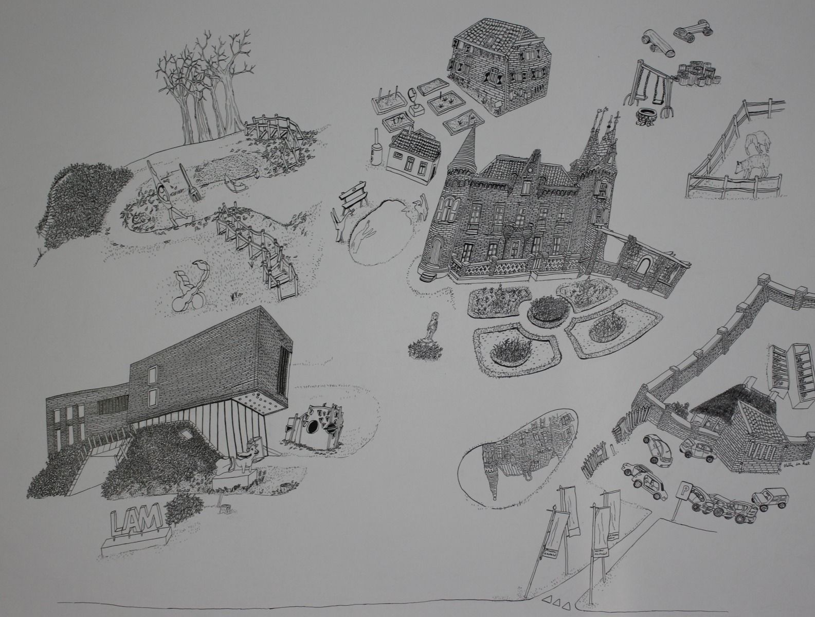 Stella de Kort - Studie voor plattegrond LAM